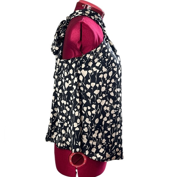 ZARA black and ivory satin easy care halter top - Picture 4 of 11